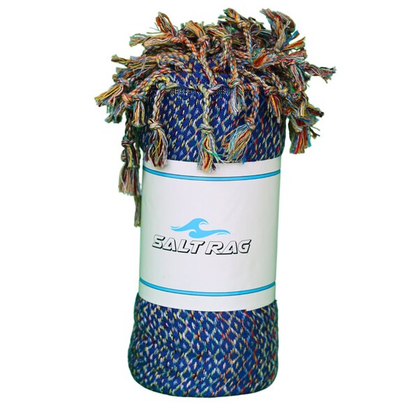 Salt Rag Beach Towel - "Blue Hippie Rag" [Sand Free Turkish Beach Towel] - Picture 2 of 4
